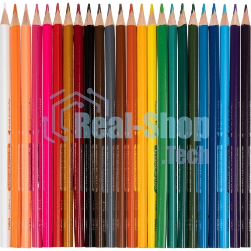 Карандаши цветные Deli EC00220 Color Emotion, трехгранный профиль, липа, 24 цвета, коробка с европодвесом (24шт)