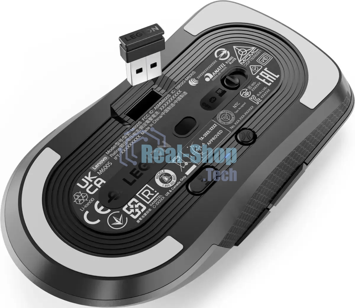 Мышь беспроводная Lenovo Legion M600s Qi Wireless Gaming темно-серый оптическая 19000dpi BT/Radio USB (GY51H47355)
