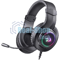 Гарнитура Redragon Hylas чёрный, проводная, USB, подсветка