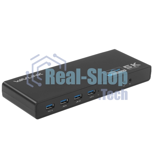 Док-станция WAVLINK WL-UG69DK1, USB Type-C, DisplayPort/HDMI/RJ-45/USB Type-C/Jack 3.5mm, USB