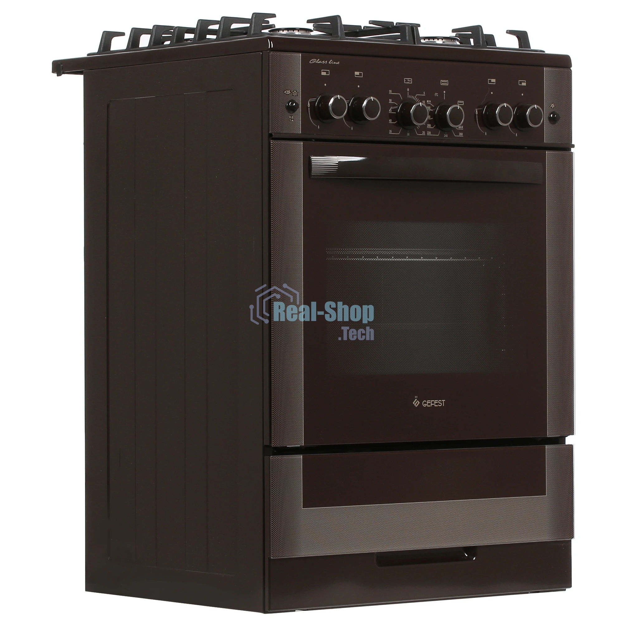 Плита газовая Gefest 6500-02 0045 коричневый, конфорок 4 шт, духовка 52 л, 60 см x 85 см x 60 см