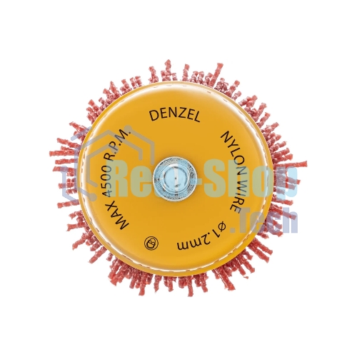 Щетка для дрели Denzel 65 мм, чашка, со шпилькой, нейлоновая щетина