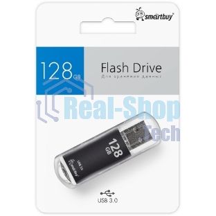 Флешка USB Smartbuy V-Cut Black (SB128GbVC-K3), 128Gb, USB 3.0, R/W 75/30, черный