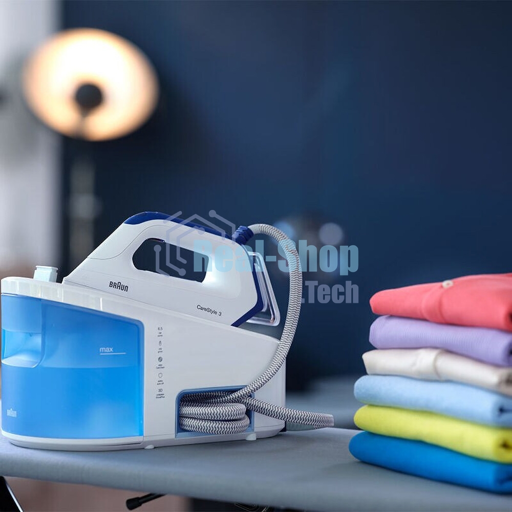 Парогенератор Braun IS3157BL синий/белый, 2400 Вт, 125 г/мин, 460 г/мин, 2000 мл