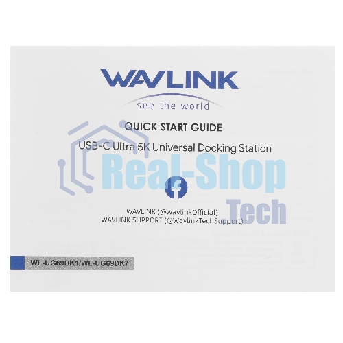 Док-станция WAVLINK WL-UG69DK1, USB Type-C, DisplayPort/HDMI/RJ-45/USB Type-C/Jack 3.5mm, USB
