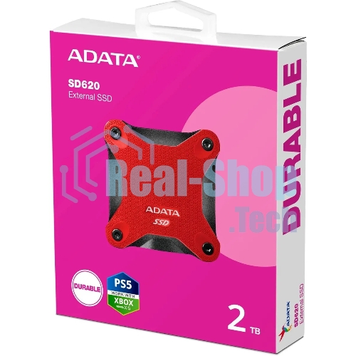 Внешний SSD ADATA SD620, 2TB, USB 3.2 Gen 2 Type-A, R/W 550/480, красный