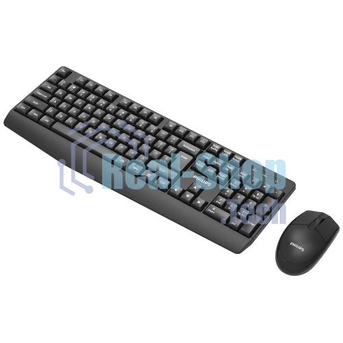 Комплект клавиатура+мышь Philips SPT6337 беспроводной, USB, 1600 DPI, чёрный