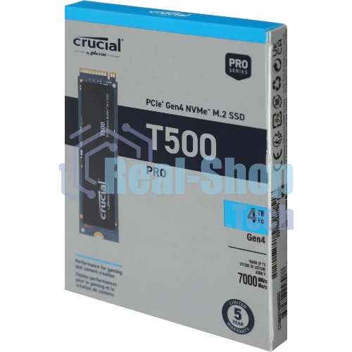 Накопитель SSD Crucial T500 4Tb PCIe Gen4 NVMe M.2 SSD CT4000T500SSD3