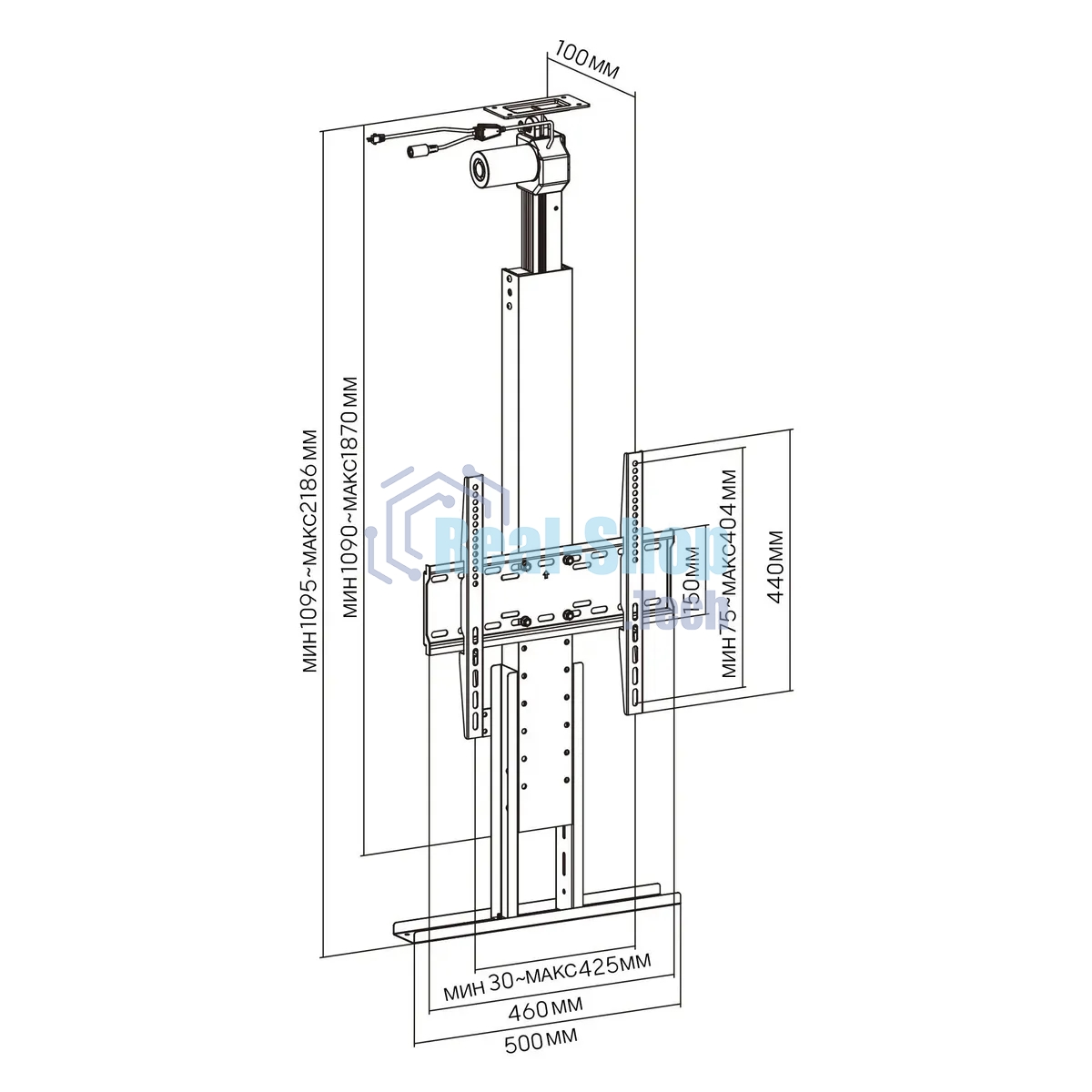 Кронштейн для телевизора Cactus CS-STM-7844 черный, 32