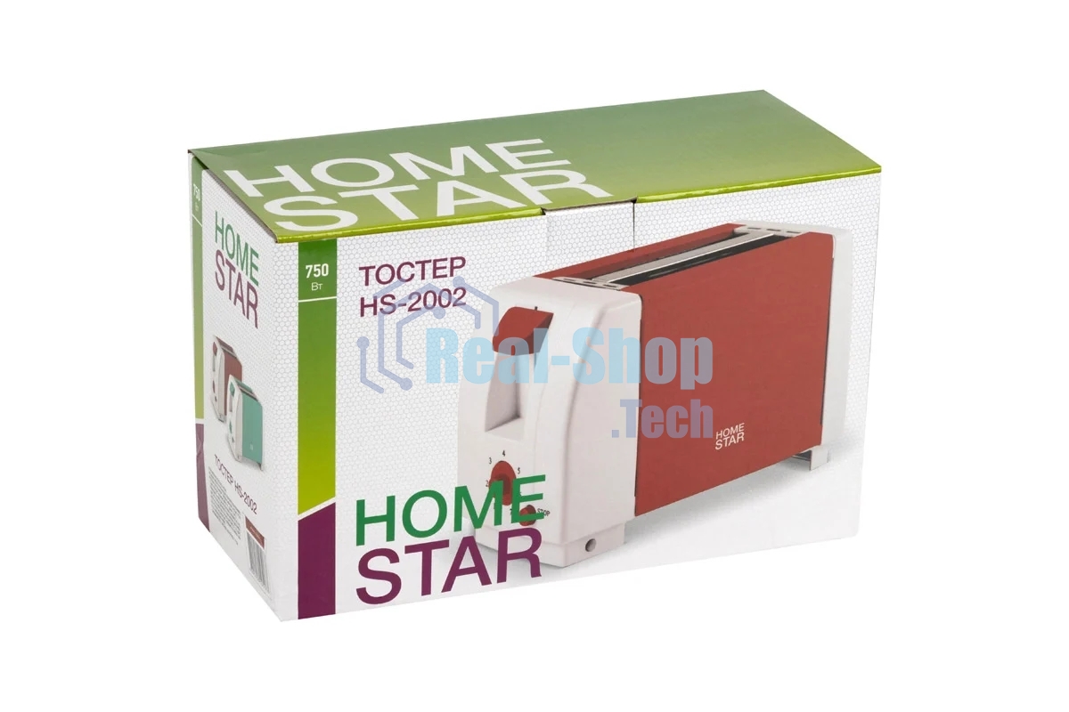 Тостер Homestar HS-2002 коралл, 750 Вт, 2 слота