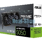 Видеокарта ASUS Prime GeForce RTX 5050 OC, NVIDIA RTX 5050, 8 ГБ GDDR6, 128 бит, PCI-e 5.0, 1xHDMI, 3xDP, 2707 МГц