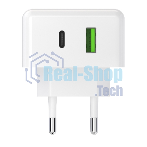 Сетевое зарядное устройство Maxvi CHL-603PD Type-C\USB 30W 6A (3A+3A) PD QC3.0, белый