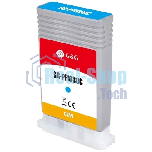 Картридж струйный G&G GG-PFI030C PFI-030C голубой (55мл) для Canon imagePrograf TA-20/30 TM-240/340