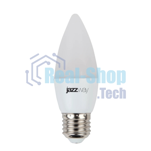 Лампа светодиодная JazzWay PLED-SP C37 7Вт свеча 5000К холодный белый E27 560лм 230В
