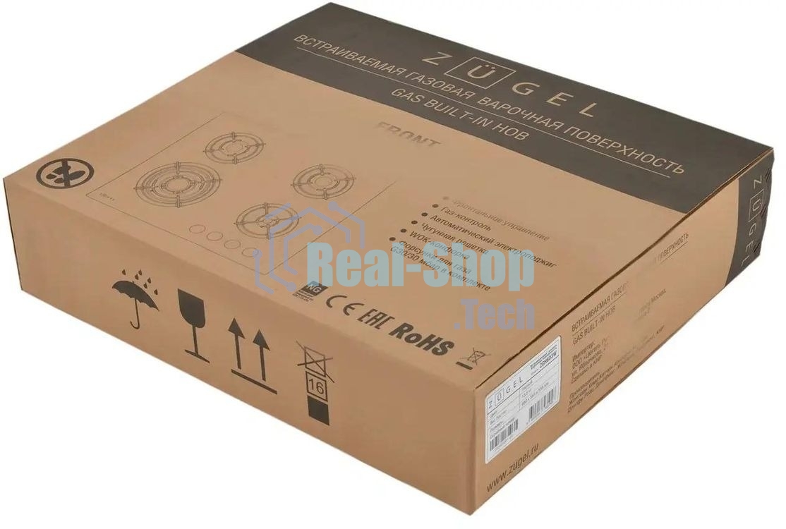 Варочная панель газ ZUGEL ZGH603W, белая