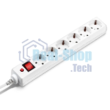 Сетевой фильтр Buro 600SH-16-3-W 3 м, 6 розеток, белый, коробка