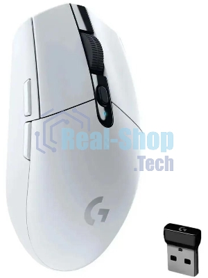 Мышь беспроводная Logitech G304 Lightspeed белый, 12000 dpi, радиоканал, USB, кнопки - 6
