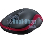Мышь беспроводная Logitech M185, красный, 1000 dpi, радиоканал, USB, кнопки - 3