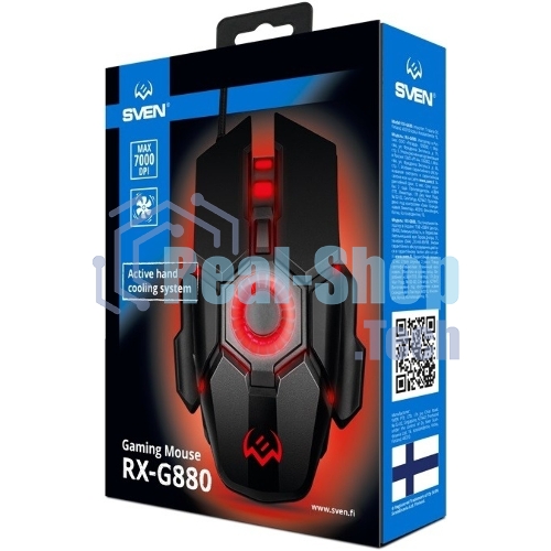 Мышь проводная SVEN RX-G880 черный, 7000 dpi, USB, кнопки - 7