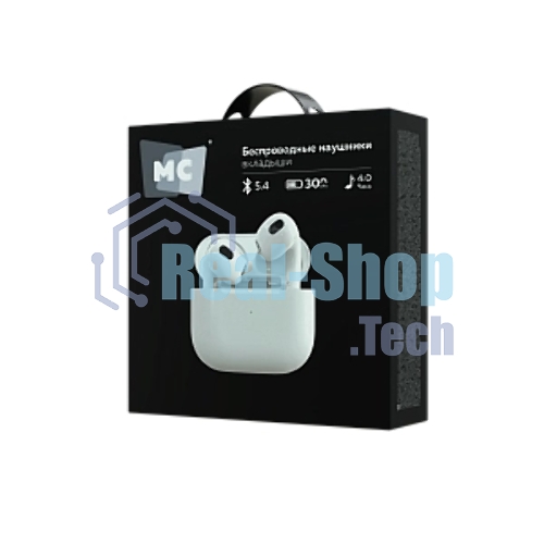 Наушники TWS More Choice БВ11 белый, вкладыши, Bluetooth, сенсорное управление, до 4 ч