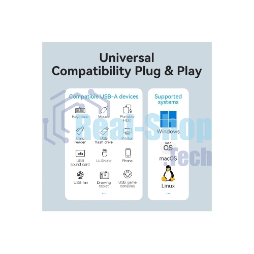 USB-концентратор Vention OTG USB 3.0 на 4 порта серый 1м.