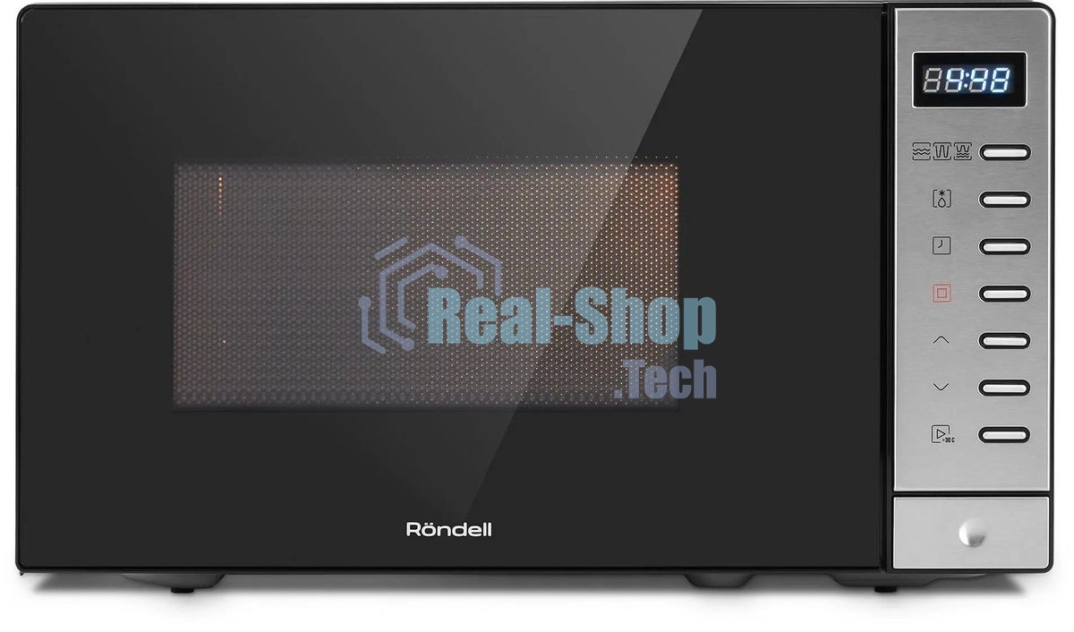 Микроволновая печь Rondell RDE-MW203 черный/серебристый, 20 л, 700 Вт, переключатели - кнопки