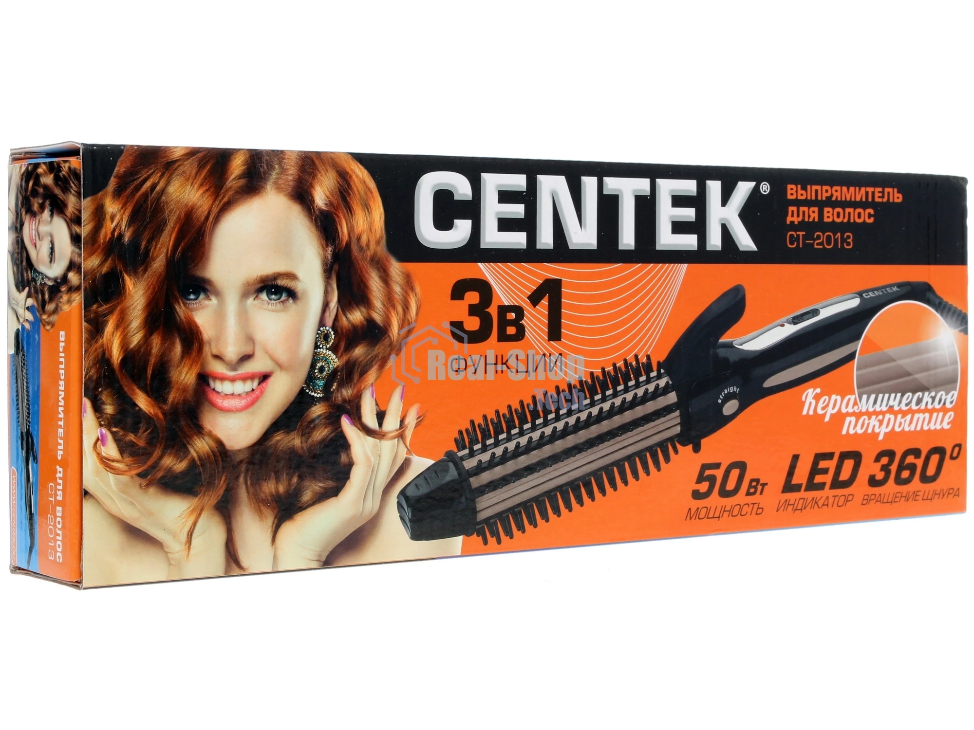 Выпрямитель для волос Centek CT-2013 черный/золотистый, 30 мм, 200 °C, 1 режим