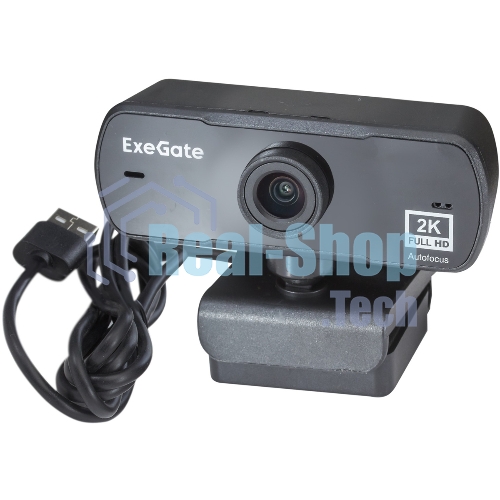 Веб-камера ExeGate Stream C940 Wide 2K 2560x1440, 30 кадр/с, USB Type-A, микрофон (шумоподавление), универсальное крепление