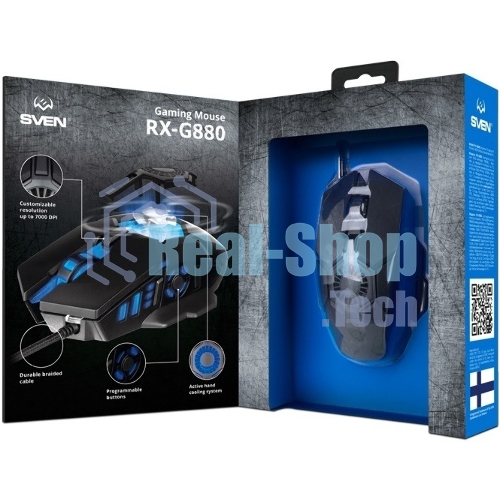 Мышь проводная SVEN RX-G880 черный, 7000 dpi, USB, кнопки - 7