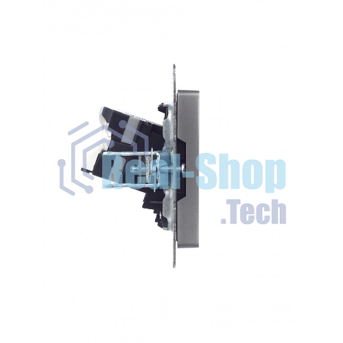 Розетка компьютерная IEK BRITE РК10-БрС RJ45 кат.5E сталь
