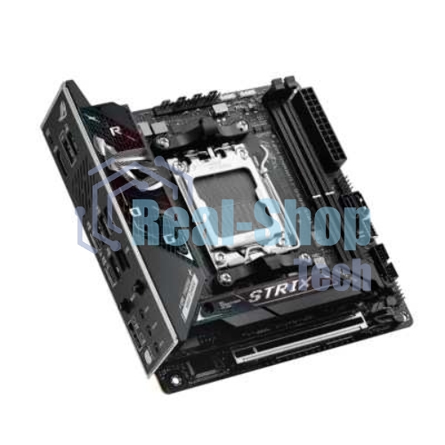 Материнская плата ASUS ROG STRIX B850-I GAMING WIFI, AM5, AMD B850, 2xDDR5, 2xM.2, 2xSATA, PCIe 4.0 x16, 1xHDMI, 1xUSB Type-C, 1x2.5Gb LAN, Wi-Fi 7, Bluetooth 5.4, 5xUSB-A 10Gbps, 1xUSB-C 20Gbps, 2xUSB-A 2.0, 3x3.5 мм, S/PDIF, 7.1, Mini-ITX