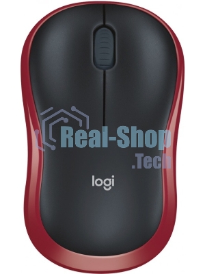 Мышь беспроводная Logitech M185, красный, 1000 dpi, радиоканал, USB, кнопки - 3