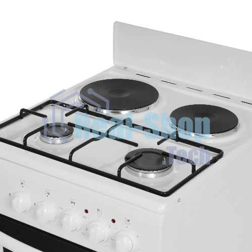 Плита комбинированная Flama RK 2201 W белый, конфорок 2 газовых и 2 электрических, духовка 50 л, 50 см x 85 см x 54 см