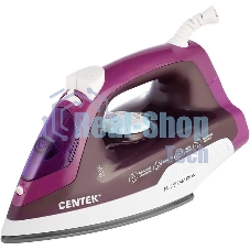 Утюг Centek CT-2348 фиолетовый, 1600 Вт, 20 г/мин, 80 г/мин, 200 мл