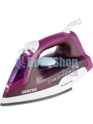 Утюг Centek CT-2348 фиолетовый, 1600 Вт, 20 г/мин, 80 г/мин, 200 мл