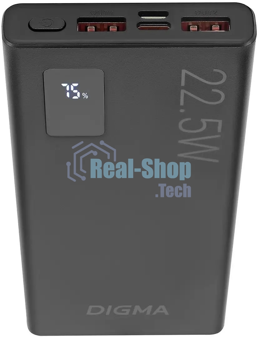Портативный аккумулятор Digma DGPF10A 10000mAh QC3.0/PD3.0 22.5W 5A 2xUSB-A/USB-C черный