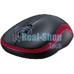 Мышь беспроводная Logitech M185, красный, 1000 dpi, радиоканал, USB, кнопки - 3