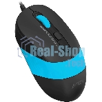 Мышь проводная A4Tech Fstyler FM10S черный/голубой, 1600 dpi, USB, кнопки - 4