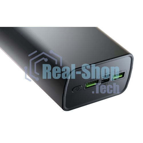 Портативный аккумулятор OLMIO QR-30, 30000mAh, 22.5W, QuickCharge3.0/PowerDelivery, LCD, серый