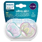 Пустышка Philips Avent ultra air, солнышко/радуга, для девочек, 0-6 мес., 2 шт.