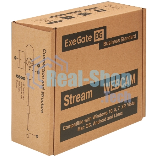 Веб-камера ExeGate Stream C940 Wide 2K 2560x1440, 30 кадр/с, USB Type-A, микрофон (шумоподавление), универсальное крепление