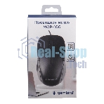 Мышь проводная Gembird MOP-100 черный, 1000 dpi, USB, кнопки - 3