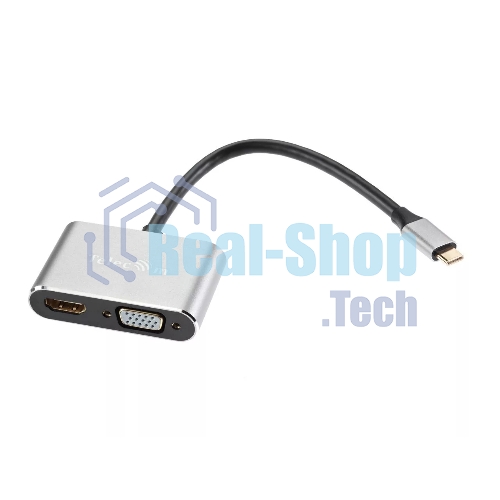 USB-концентратор Telecom TUC055, USB Type-C, HDMI/USB/PD/VGA, USB