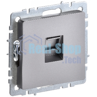 Розетка компьютерная IEK BRITE РК10-БрС RJ45 кат.5E сталь