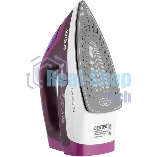 Утюг Centek CT-2348 фиолетовый, 1600 Вт, 20 г/мин, 80 г/мин, 200 мл