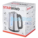 Чайник электрический Starwind SKS3210 1.7 л, 2200 Вт, серебристый (корпус: металл)