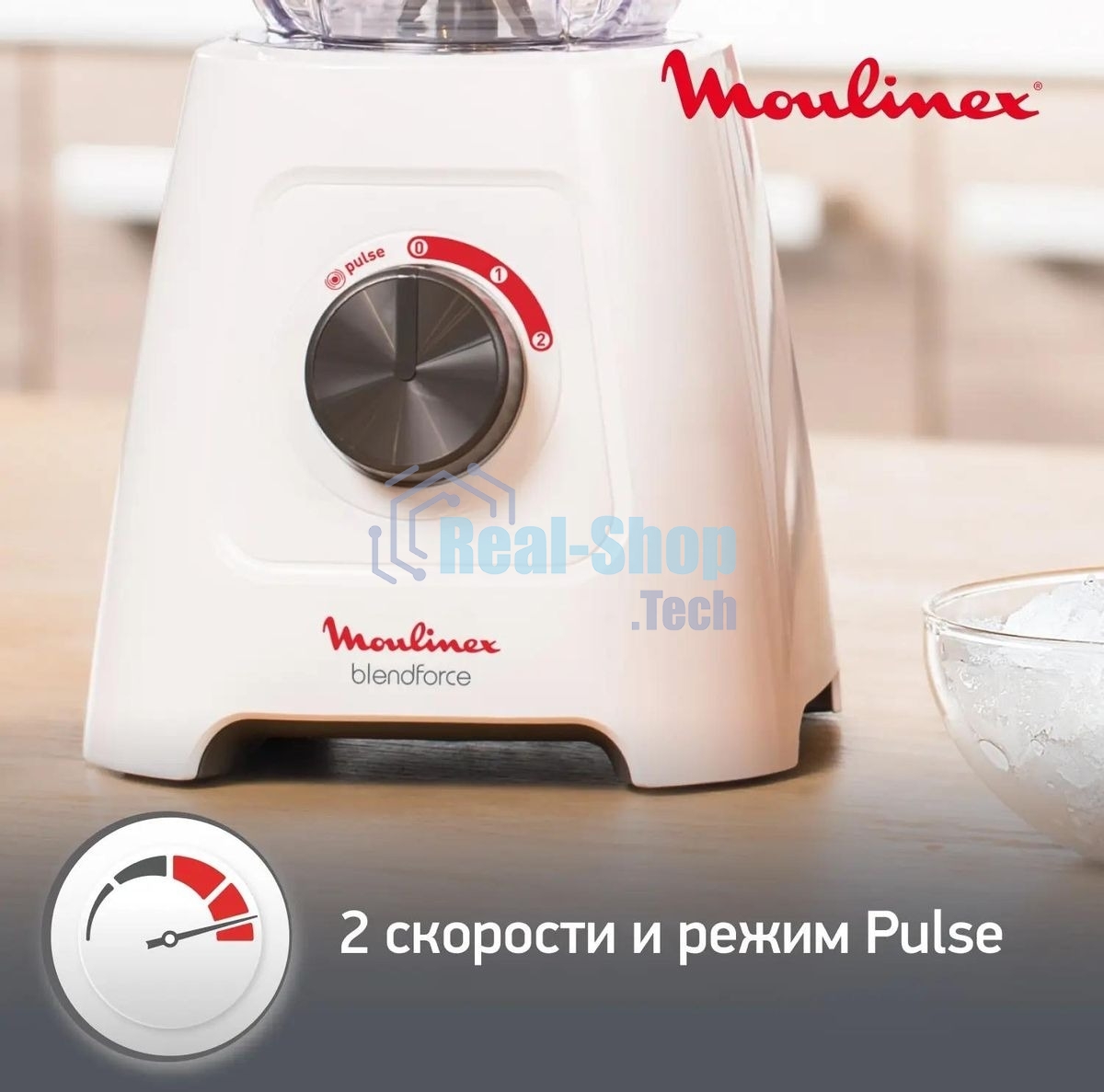 Блендер стационарный Moulinex LM420110 400 Вт, белый