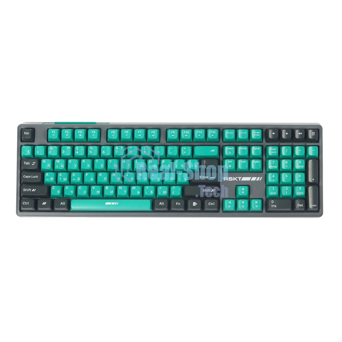 Клавиатура Raskat KM004 проводная, USB Type-A, зелёный/серый