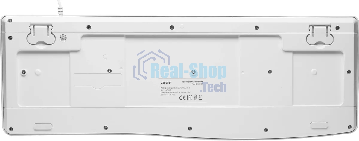 Клавиатура проводная Acer OKW301 (ZL.KBDCC.01B), USB, белый