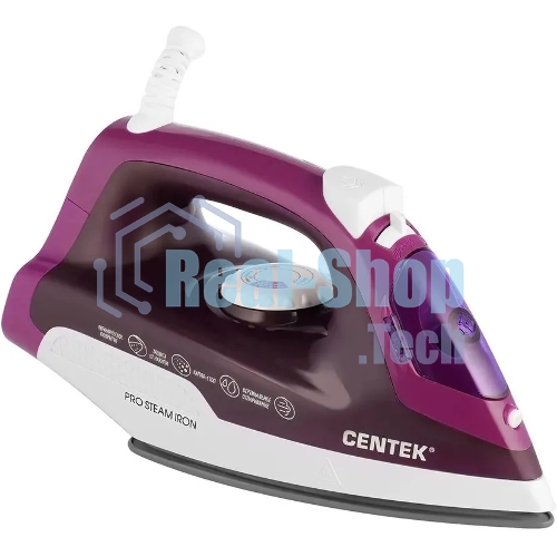 Утюг Centek CT-2348 фиолетовый, 1600 Вт, 20 г/мин, 80 г/мин, 200 мл